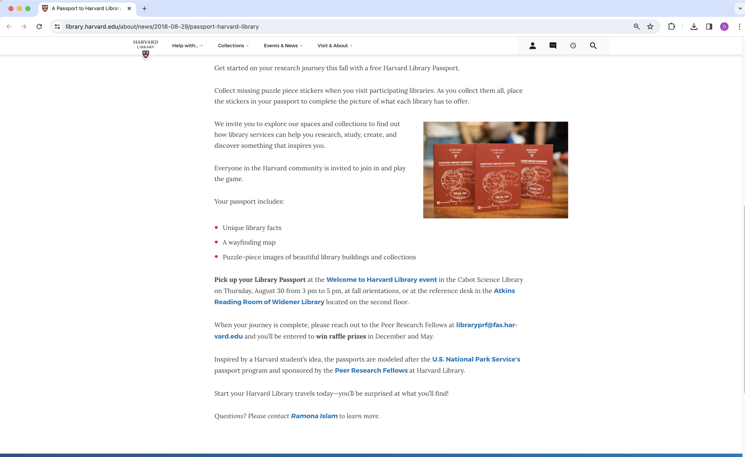 Passport to the Harvard Libraries — Harvard University