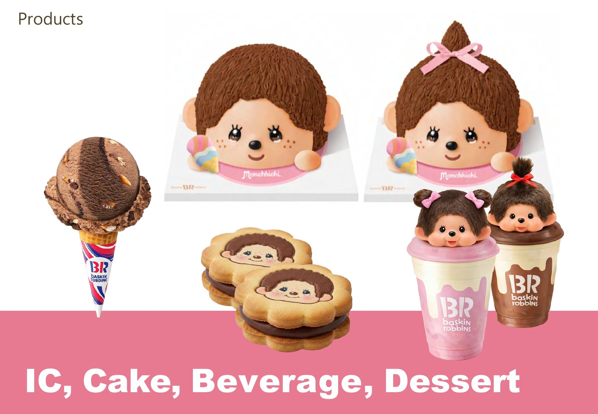 Products: ice cream, cake, beverage, dessert