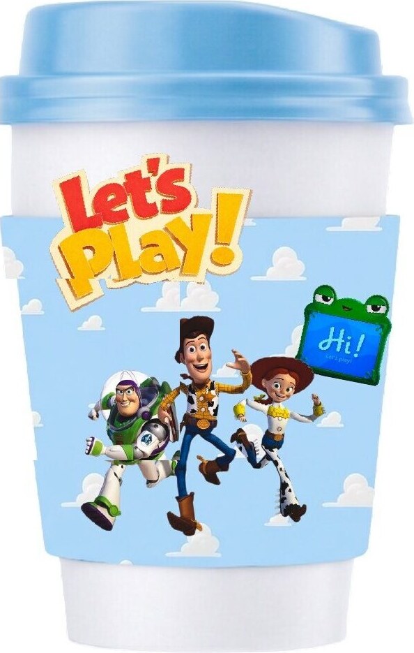 Drink sleeves with the Let’s Play! artwork
